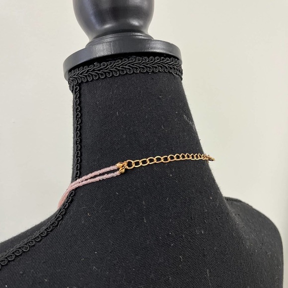 No Label Pink Beaded Stone Necklace & Earring Set - Picture 5 of 5